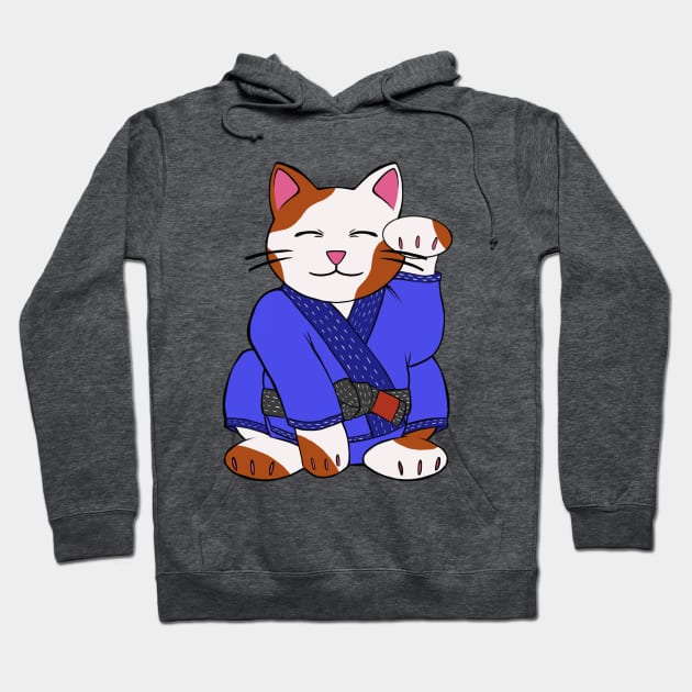 Lucky Jiu Jitsu Cat Hoodie by cmurdurr